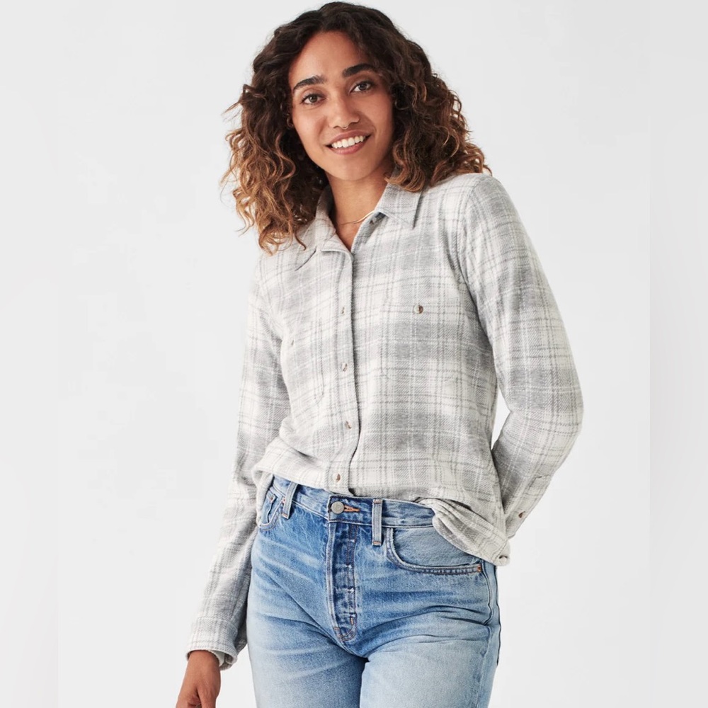 Faherty Legend Sweater Shirt in Wonter Clouds Plaid‎